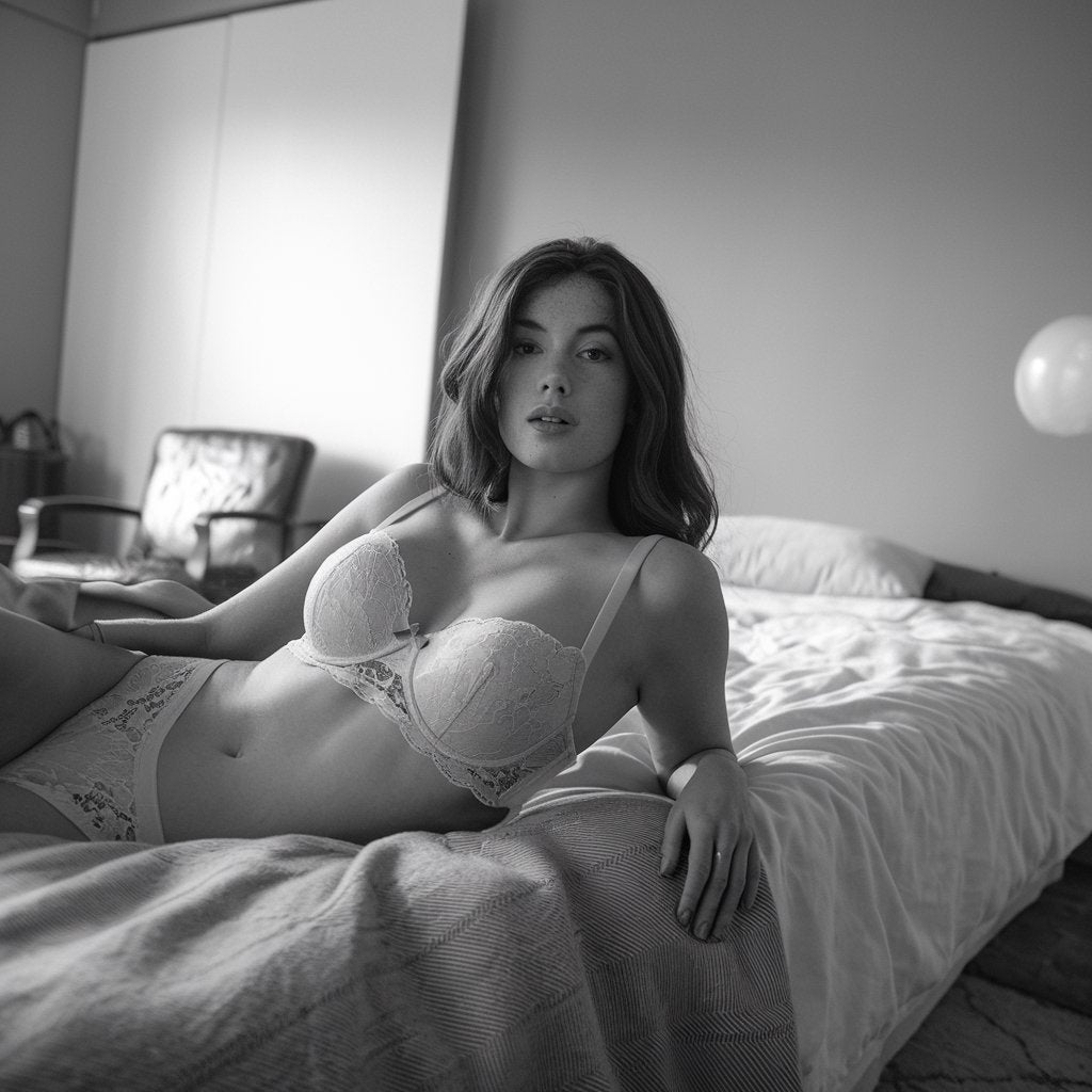 Completo Bianco in Pizzo – Labbra Socchiuse